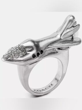 Coach Rocket Ring three-dimensional statement piece featuring a rocketship motif